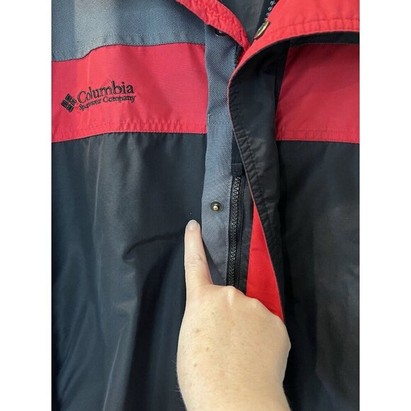 Vintage Mens Columbia Jacket Size L Bugaboo Windbreaker Red/Black/Gray Coat - Picture 12 of 13